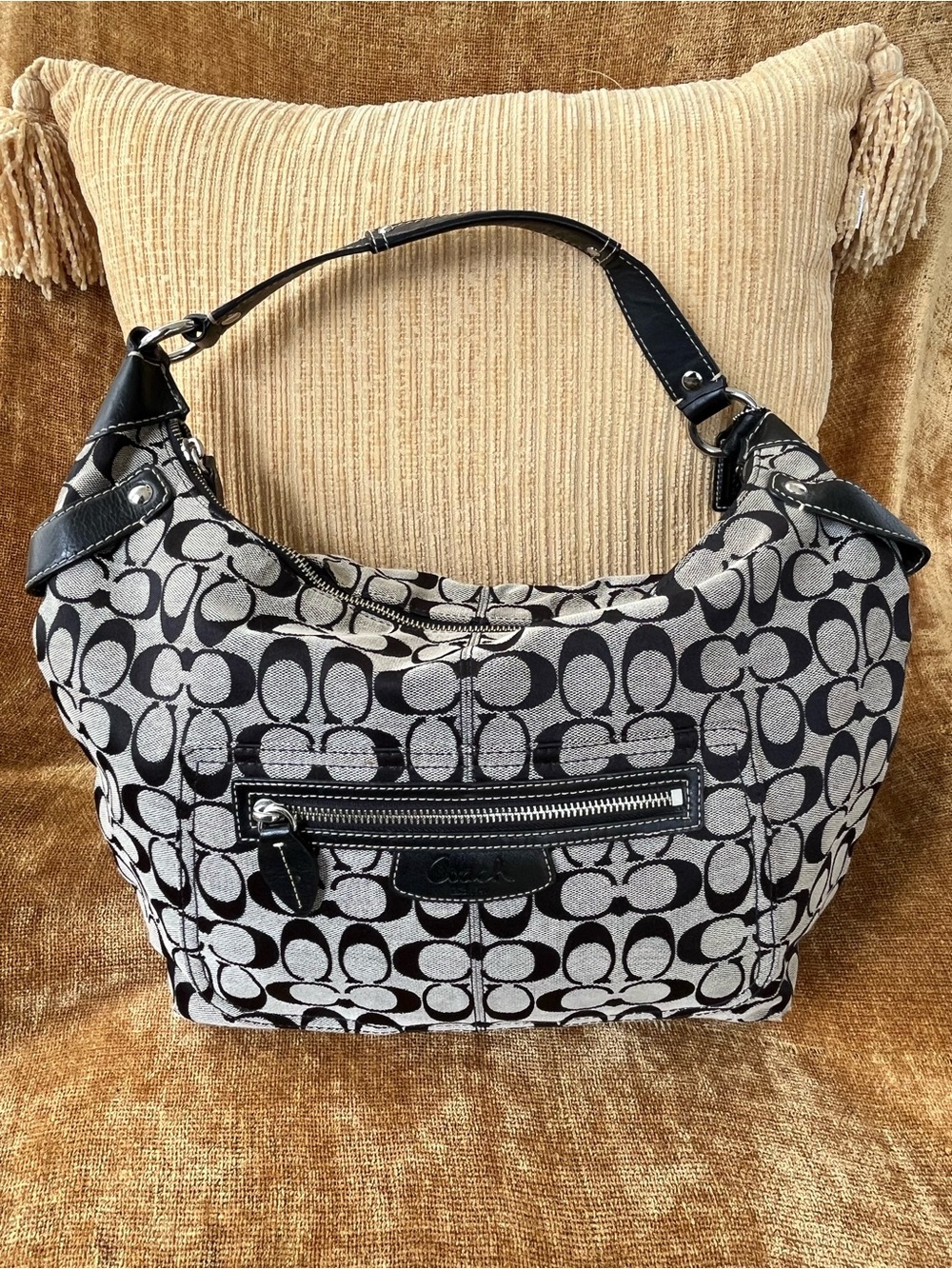 Coach Vintage Y2K Signature Hobo Shoulder Bag, EUC like New 🩶🖤 - Picture 8 of 13